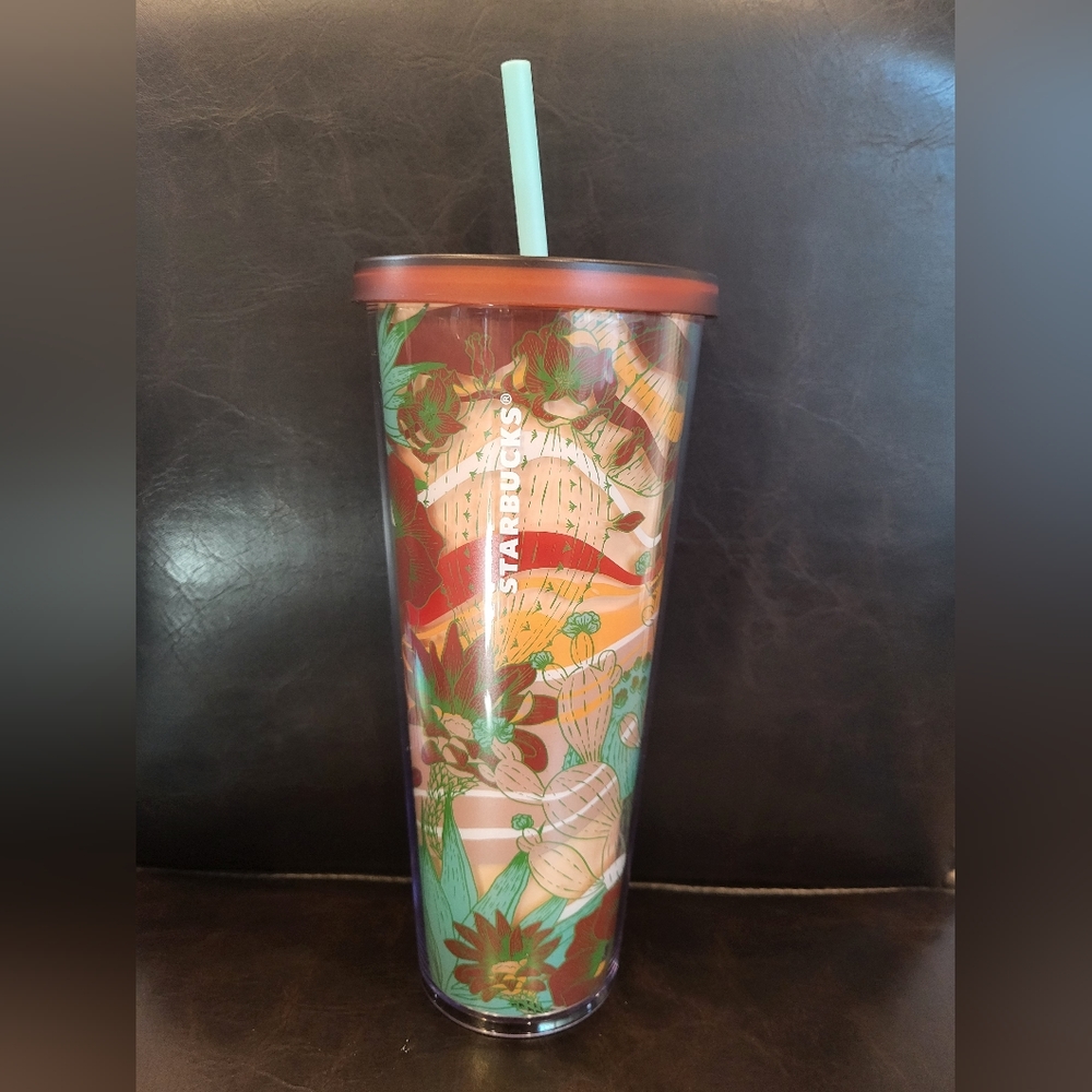 Starbucks Desert Floral Hard Plastic 24oz